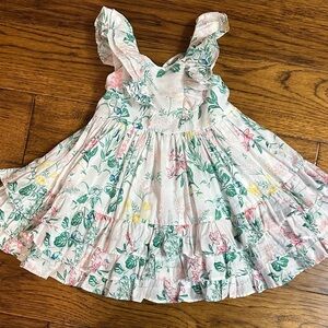 Floral Kids Dress with Ruffle Straps. 12/18 Janie and Jack